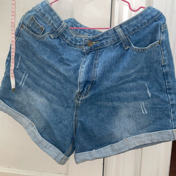 SHEIN L Denim Shorts Blue Jean Shorts - Picture 3 of 7